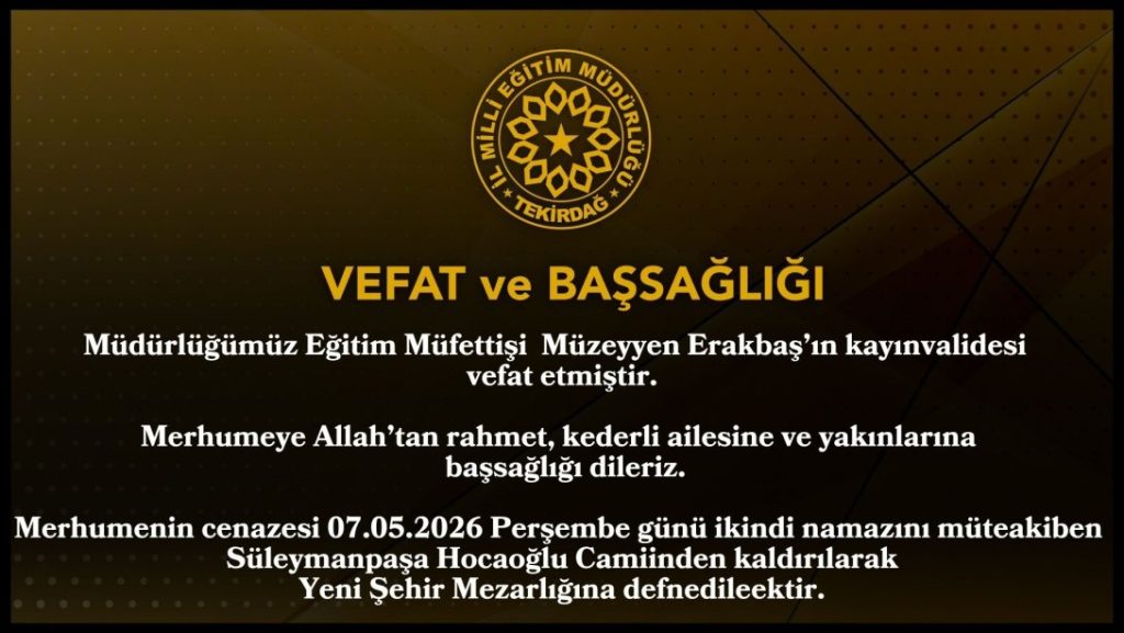 Vefat ve Başsağlığı Mesajı