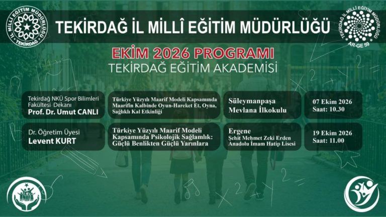 Tekirdağ Eğitim Akademisi Ekim Ayı Etkinlikleri