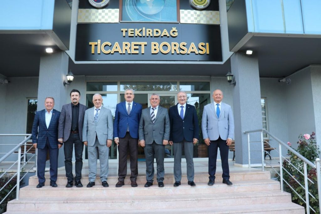 rektörü PROF. DR. MÜMİN ŞAHİN VE NKÜTEK TEKNOPARK GENEL MÜDÜRÜ DR. ÖĞR. ÜYESİ BARIŞ KOCABIYIK’DAN TEKİRDAĞ TİCARET BORSASI’NA TEBRİK ZİYARETİ